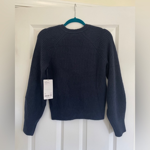 NWT Athleta Navy Blue Layover V-Neck Sweater - Picture 7 of 11